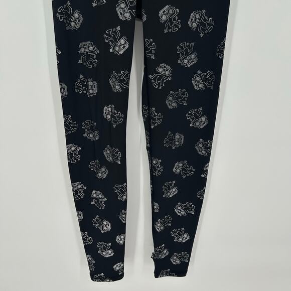 Keith Haring x Terez Black Leggings – Silver Robot Print – Size XS - Picture 5 of 7
